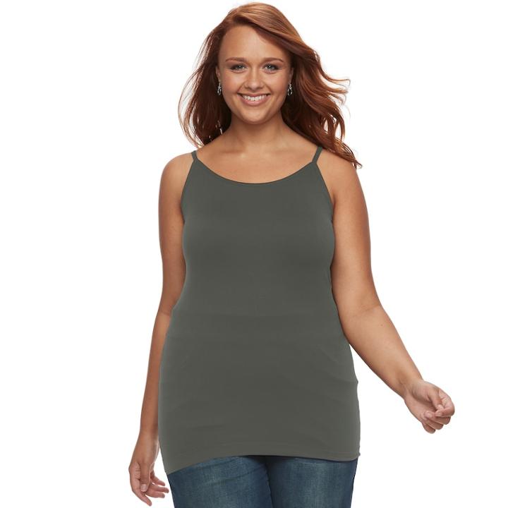 Plus Size Apt. 9&reg; Essential Seamless Camisole, Women's, Size: 3xl, Dark Green