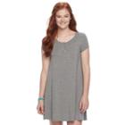 Juniors' So&reg; Henley Swing Dress, Teens, Size: Medium, Med Grey