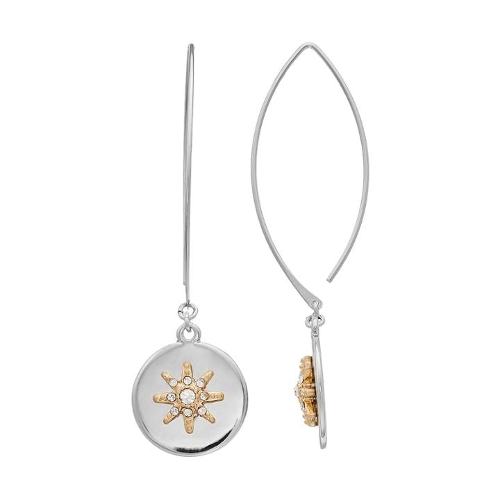 Simply Vera Vera Wang Two Tone Disc Threader Earrings, Women's, Multicolor