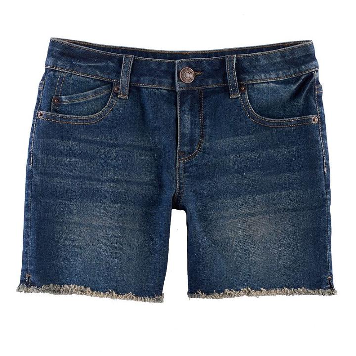 Girls 7-16 Mudd&reg; Midi Denim Boyfriend Shorts, Size: 14, Blue