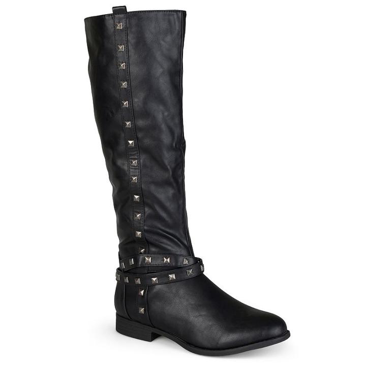 Journee Collection Chillum Women's Studded Tall Boots, Girl's, Size: 6, Black