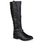 Journee Collection Chillum Women's Studded Tall Boots, Girl's, Size: 6, Black