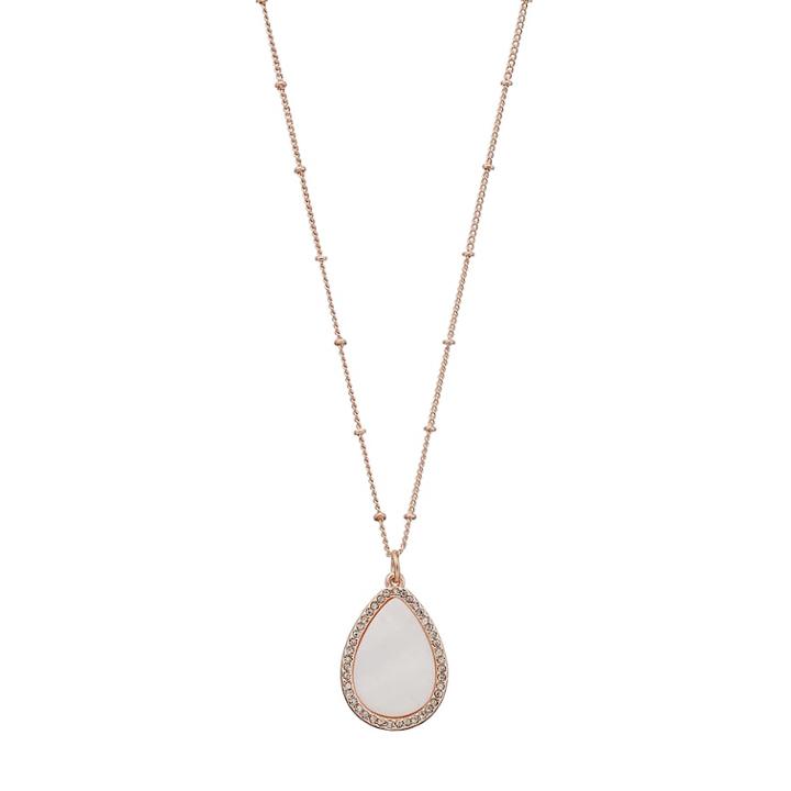 Lc Lauren Conrad Long Mother-of-pearl Teardrop Pendant Necklace, Women's, White