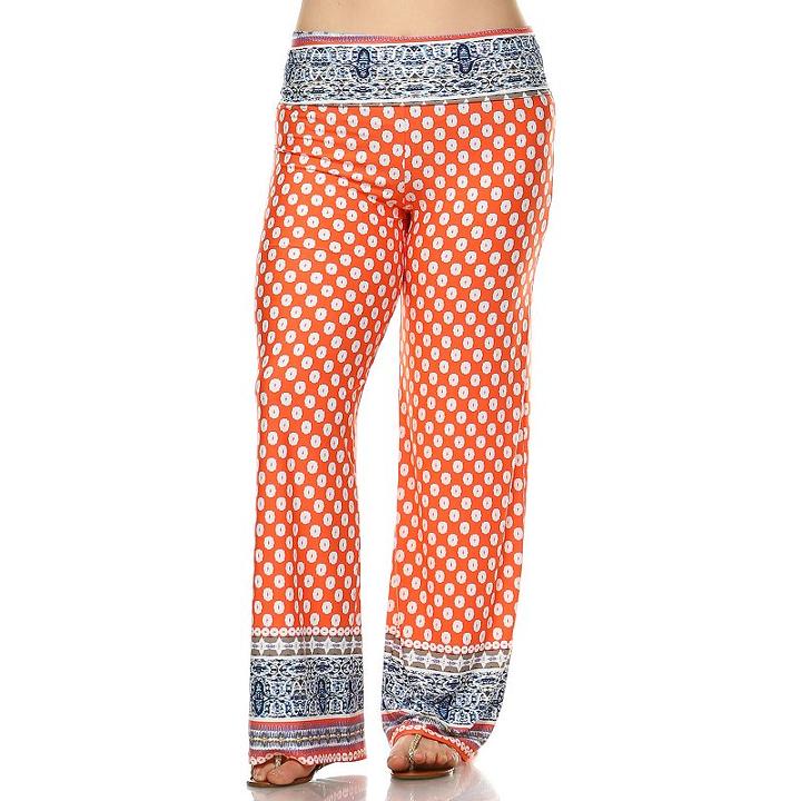 Plus Size White Mark Solid Palazzo Pants, Women's, Size: 3xl, Ovrfl Oth