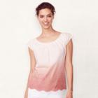 Women's Lc Lauren Conrad Pleated Dip-dye Top, Size: Small, White Oth