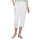 Women's Alfred Dunner Studio Crochet Hem Pull-on Capri Pants, Size: 10, White