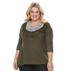 Plus Size French Laundry Marled Cowlneck Sweater, Women's, Size: 1xl, Green Oth