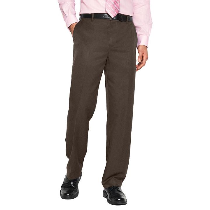 Croft & Barrow&reg; Classic-fit Flat-front No Iron Microfiber Dress Pants - Men, Size: 40x32, Brown