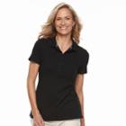Women's Croft & Barrow&reg; Classic Polo, Size: Small, Black