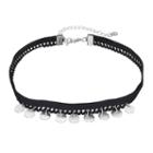 Lc Lauren Conrad Textured Shaky Disc Lace Choker Necklace, Women's, Black