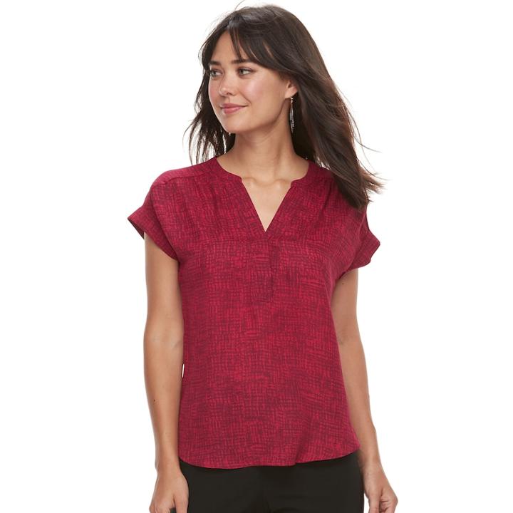 Women's Apt. 9&reg; Dolman Crepe Blouse, Size: Xxl, Dark Red