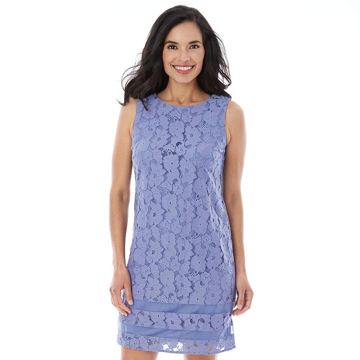 Women's Ab Studio Floral Lace Shift Dress, Size: 4, Ovrfl Oth