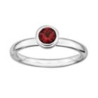 Stacks And Stones Sterling Sterling Silver Garnet Stack Ring, Women's, Size: 10, Red