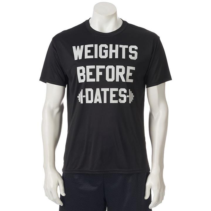 Men's Tek Gear&reg; Weights Before Dates Tee, Size: Medium, Black