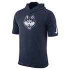 Men's Nike Uconn Huskies Dri-fit Basketball Hooded Tee, Size: Medium, Blue (navy)