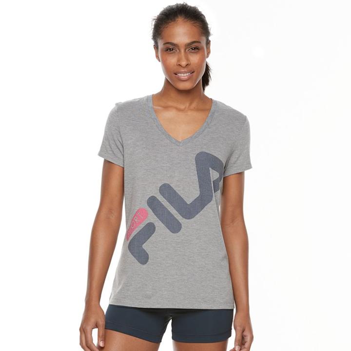 Women's Fila Sport&reg; Logo Graphic Performance Tee, Size: Medium, Grey