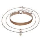 Mudd&reg; Pink Faux Suede Choker & Pendant Necklace Set, Women's