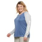 Plus Size Columbia Fork Stream Colorblock Hooded Tee, Women's, Size: 3xl, Drk Purple