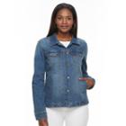 Women's Gloria Vanderbilt Evelyn Shirt Jacket, Size: Medium, Light Blue