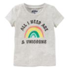 Girls 4-8 Oshkosh B'gosh&reg; All I Need Are Rainbows & Unicorns Graphic Tee, Size: 6-6x, Light Grey