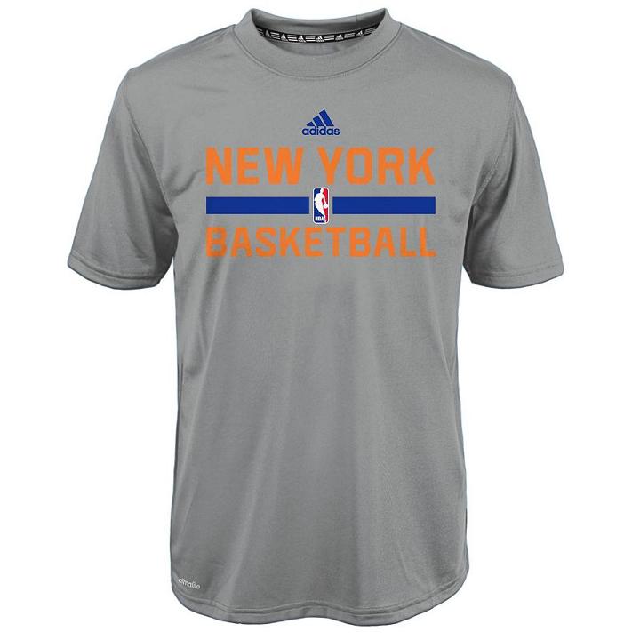 Boys 4-7 Adidas New York Knicks Heathered Practice Climalite Tee, Boy's, Size: S(4), Grey