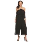 Juniors' Speechless Cold Shoulder Lace Halter Jumpsuit, Girl's, Size: Small, Oxford