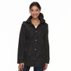 Women's Weathercast Hooded Bonded Jacket, Size: Medium, Black