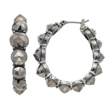 Simply Vera Vera Wang Studded Nickel Free U-hoop Earrings, Women's, Black