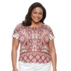 Plus Size World Unity Print Sublimation Tee, Women's, Size: 1xl, Light Pink