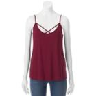 Juniors' Pink Rose Strappy V-neck Tank, Girl's, Size: Large, Med Purple