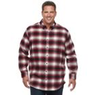Big & Tall Croft & Barrow&reg; True Comfort Classic-fit Flannel Button-down Shirt, Men's, Size: L Tall, Dark Red