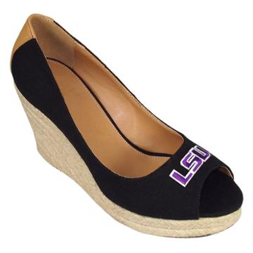 Women's Campus Cruzerz Lsu Tigers South Park Platform Wedge Heels, Size: 8, Black