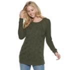 Women's Sonoma Goods For Life&trade; Twist Cable-knit Sweater, Size: Xl, Dark Green