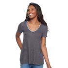 Women's Juicy Couture Glitter Textured Tee, Size: Xl, Grey (charcoal)