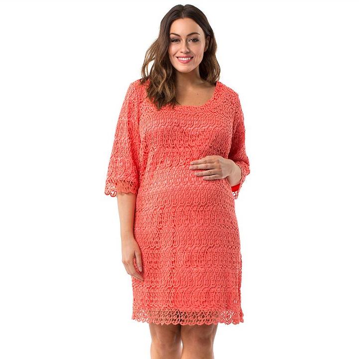 Plus Size Maternity Pip & Vine By Rosie Pope Lace Shift Dress, Women's, Size: 3x-mat, Drk Yellow