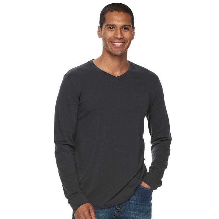 Men's Sonoma Goods For Life&reg; Classic-fit Flexwear V-neck Tee, Size: Medium, Grey