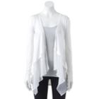 Women's Elle&trade; Mixed-media Flyaway Cardigan, Size: Small, White