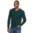 Men's Marc Anthony Slim-fit Tuck-stitch V-neck Sweater, Size: Xl, Dark Blue