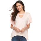 Women's Juicy Couture Cutout Shark-bite Tee, Size: Large, Lt Beige