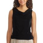 Women's Chaps Velvet Cowlneck Top, Size: Xl, Black