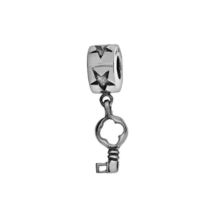 Individuality Beads Sterling Silver Star And Key Charm, Women's, Grey