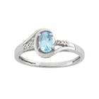 Sky Blue Topaz & Diamond Accent Sterling Silver Ring, Women's, Size: 7