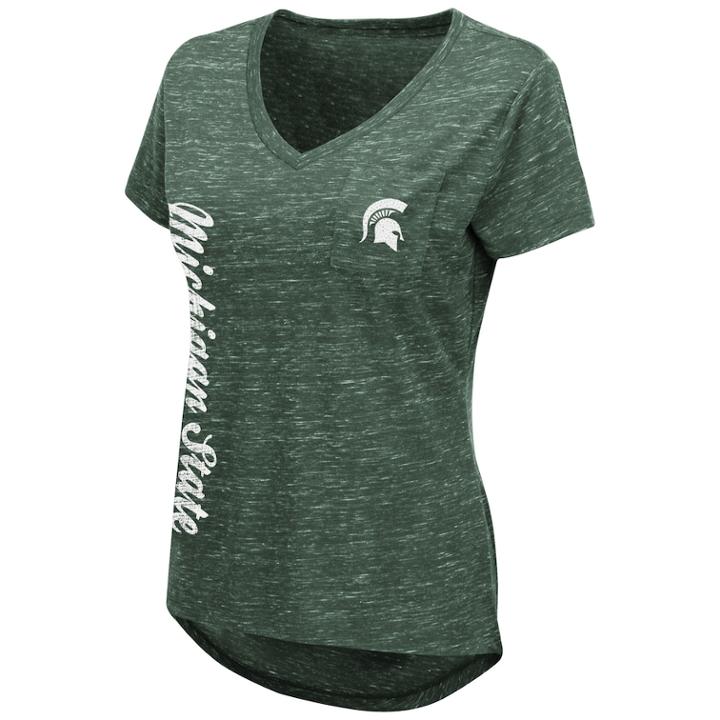 Women's Michigan State Spartans Wordmark Tee, Size: Xxl, Dark Green