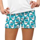 Women's Loudmouth Bird Print Mini Golf Shorts, Size: 12, Brt Blue