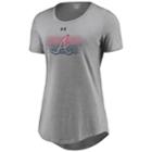 Women's Under Armour Atlanta Braves Caught Looking Tee, Size: Regular, Med Grey