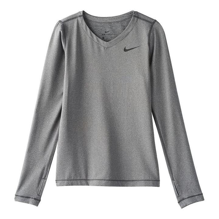 Girls 7-16 Nike Dri-fit Long-sleeve Tee, Girl's, Size: Large, Grey Other