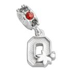 Dayna U Ohio State Buckeyes Sterling Silver Crystal Logo Charm, Women's, Multicolor