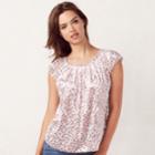 Women's Lc Lauren Conrad Pleated Top, Size: Large, Purple
