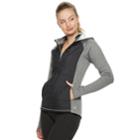 Women's Fila Sport&reg; Mixed-media Hooded Jacket, Size: Large, Dark Grey