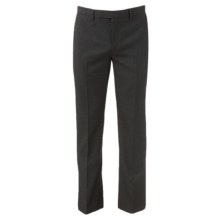 Marc Anthony Oxford Slim-fit Plaid Flat-front Suit Pants - Men, Size: 29x30, Black